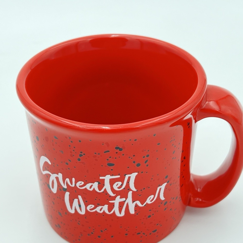 Sweater Weather  Ceramic Mug  Candy Cane Christmas 17.35 Ounces Red Coffee‎ Cup
